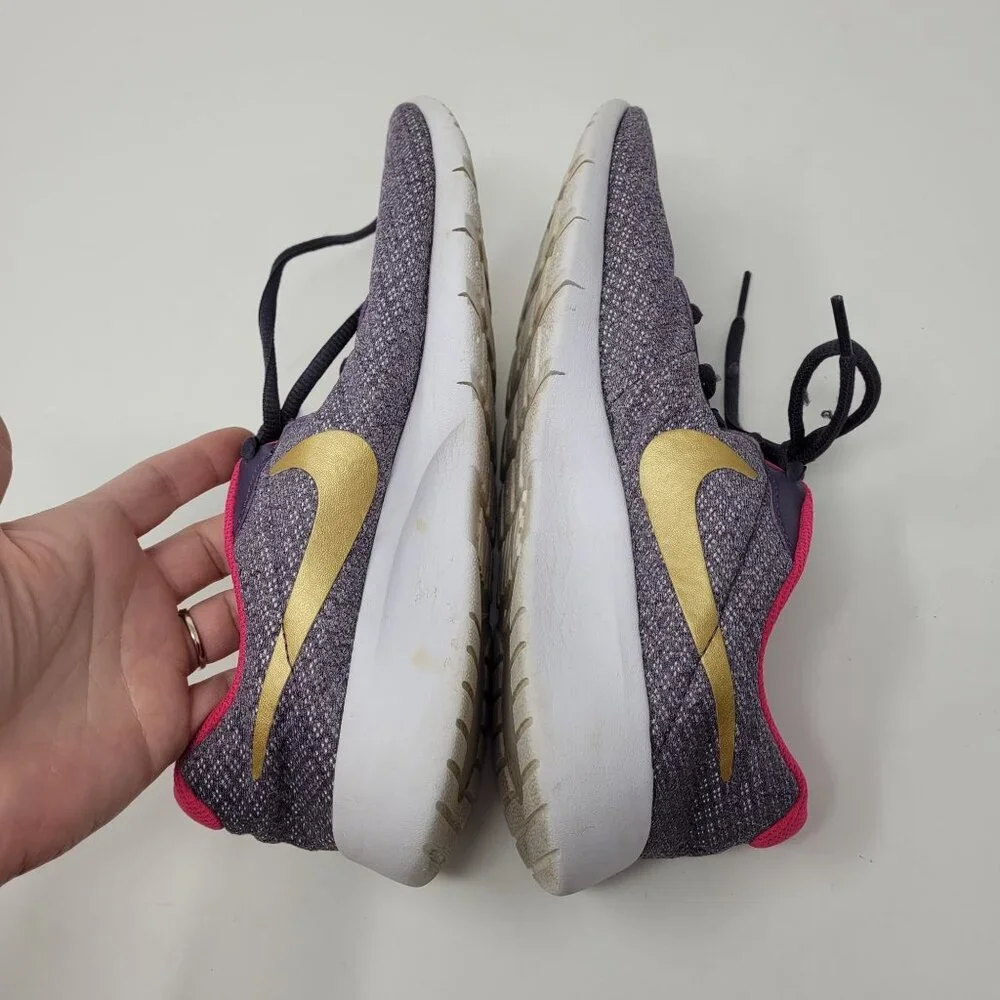 Nike Kids Tanjun girls 5.5 YOUTH purple pink lace up sneakers 818384-502